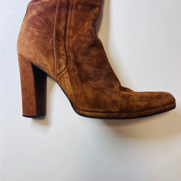 Vintage 1990s Todd Oldham Tall High Heel Suede Boots - Picture 15 of 15